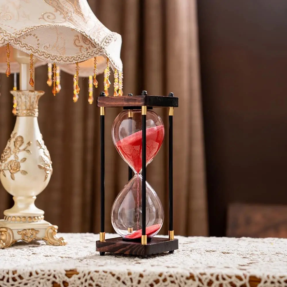 Luxury 30Min Modern Geometric Hourglass Timer Elegant Desk Accessory for Home Office Study Time Management Gift Idea